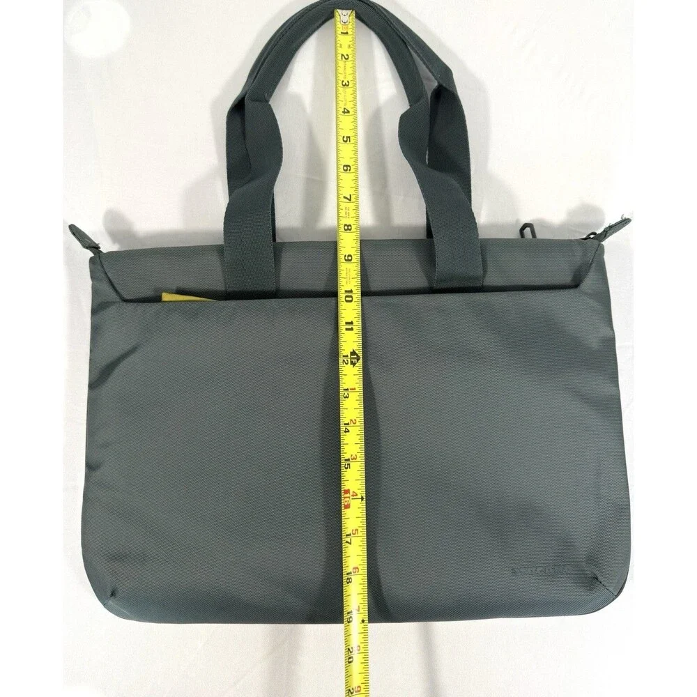 Tucano Work Out 3 Gray 15.6 Laptop Tote Bag Padded Case Yellow Interior WO3